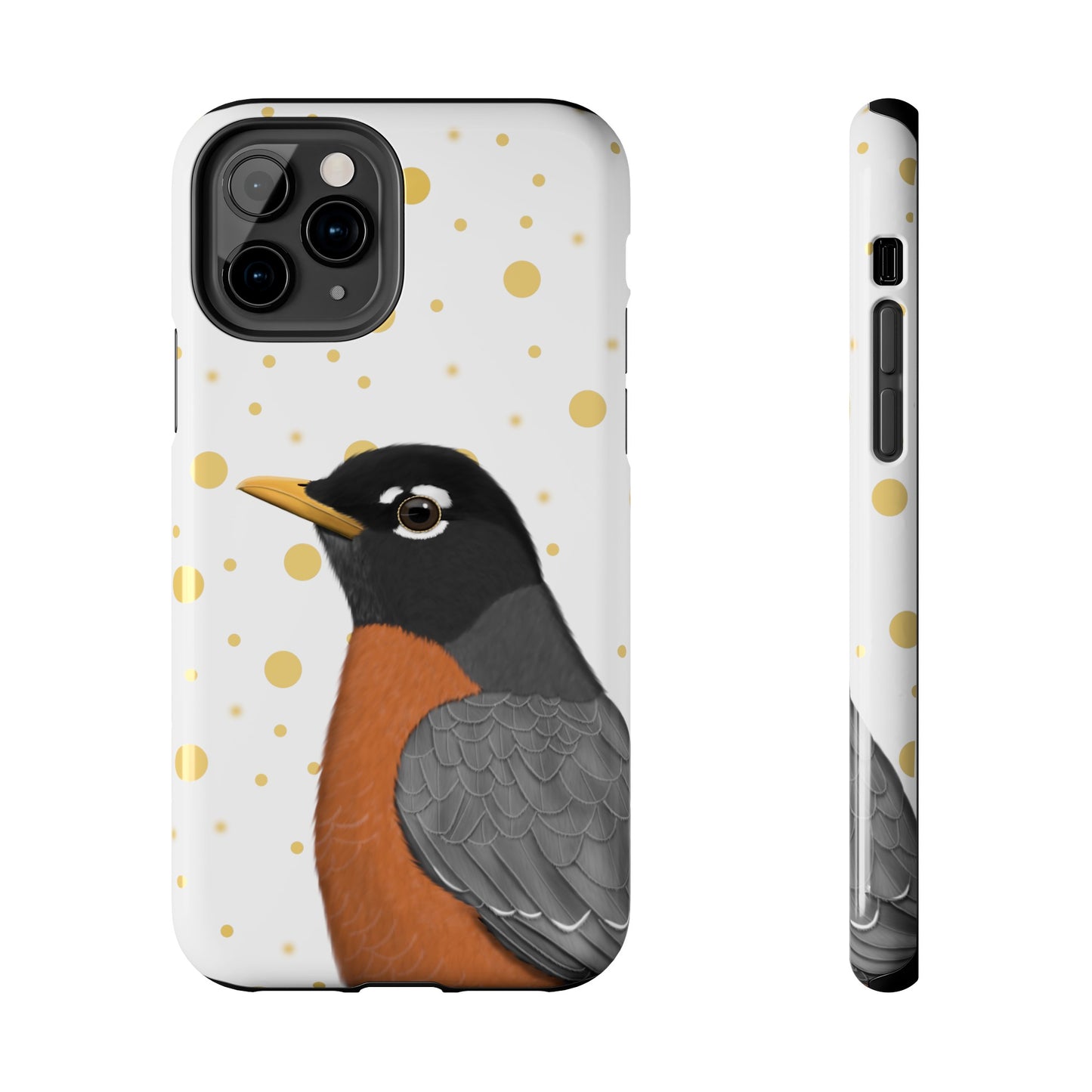 Robin Bird Art Tough Phone Case White