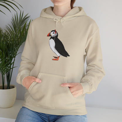 Puffin with Music Headphones Bird Birdwatching Birdlover Hoodie