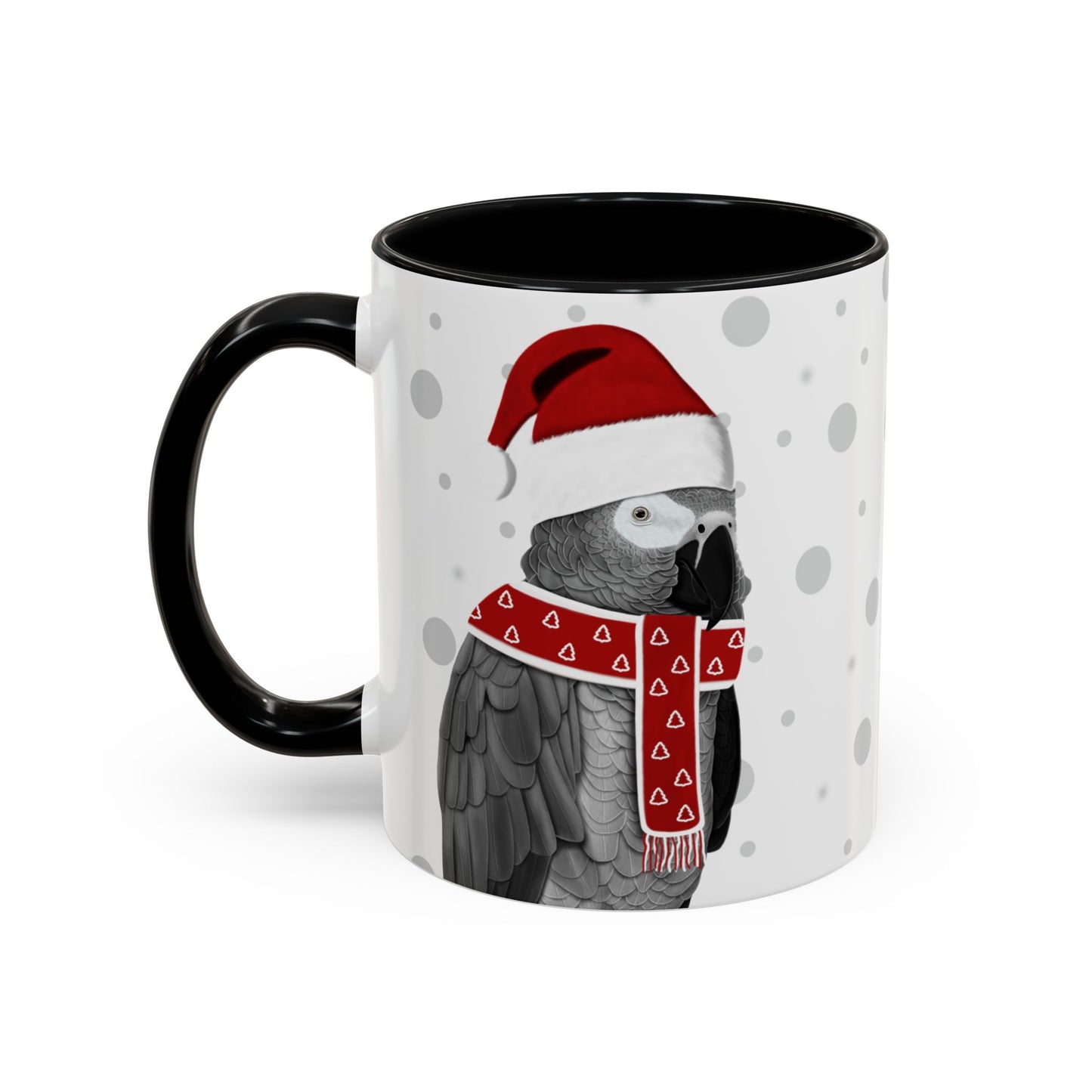 Grey Parrot Christmas Bird Coffee Mug