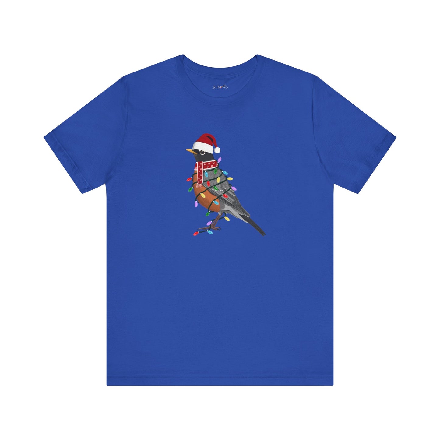 Robin with Fairy Lights Christmas Bird T-Shirt