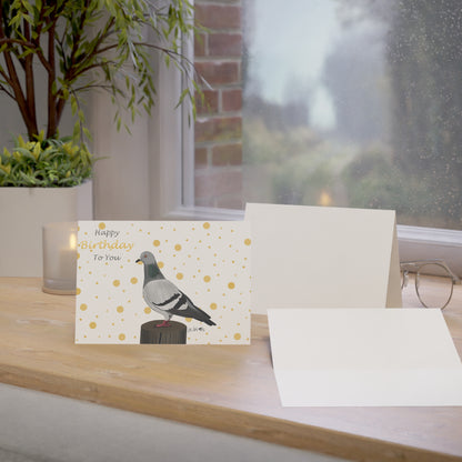 Pigeon Birthday Card – Premium Matte Bird Greeting Card