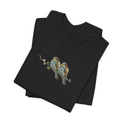 Bee-Eater Fledgling T-Shirt | Spring Blossoms Unisex Graphic Tee for Bird Watchers