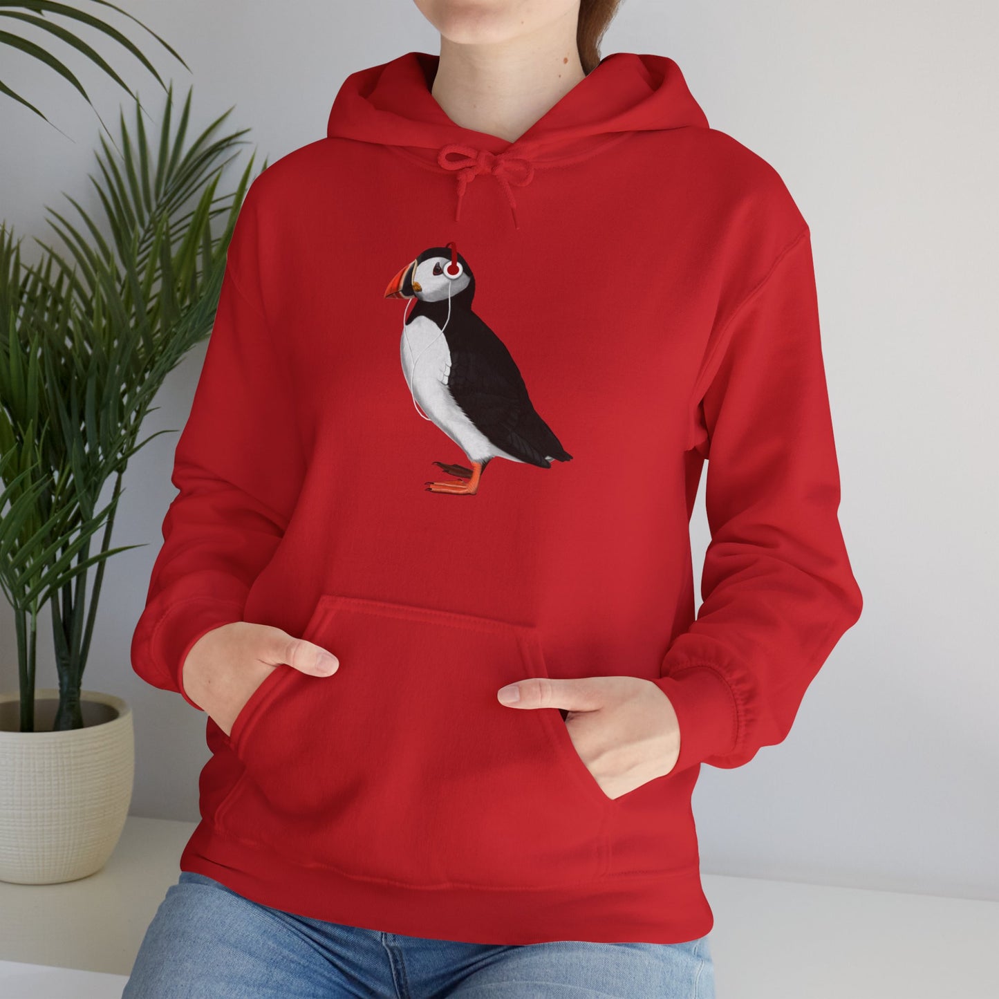 Puffin with Music Headphones Bird Birdwatching Birdlover Hoodie