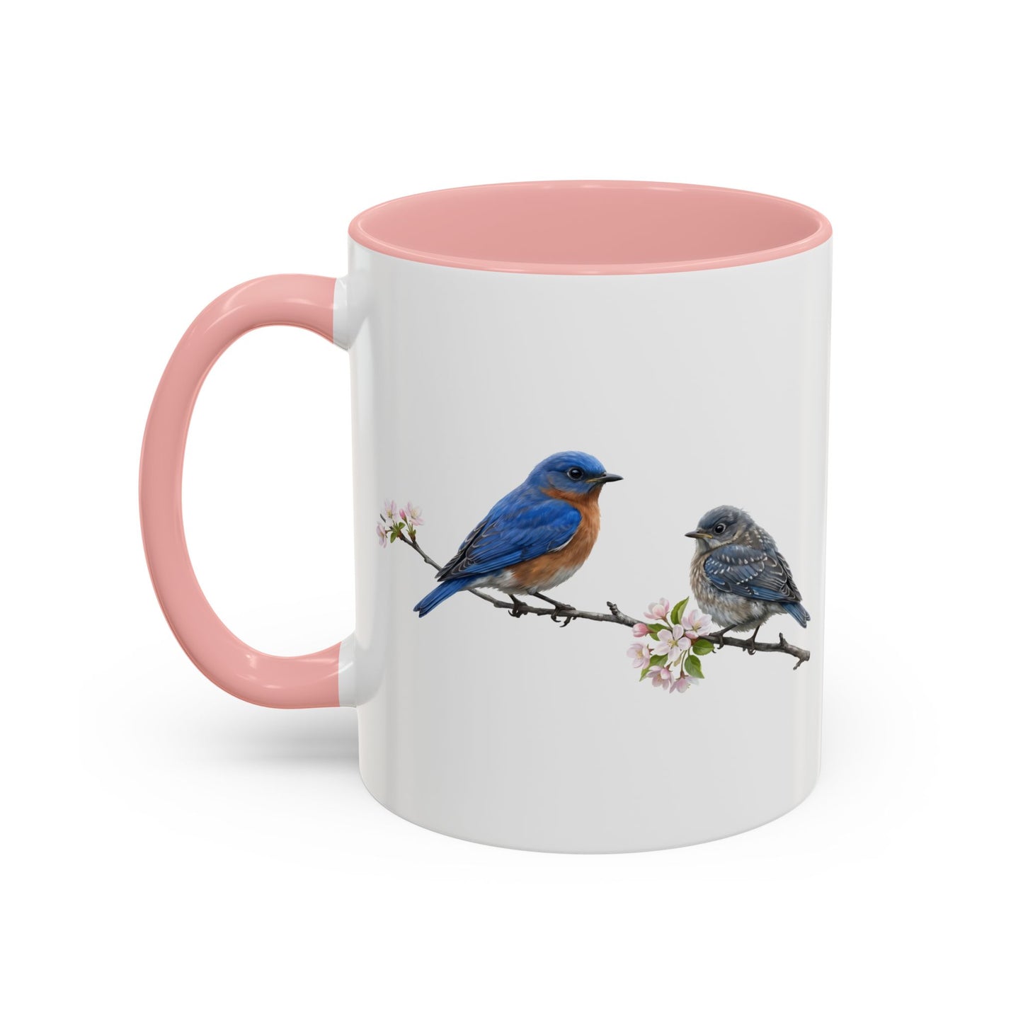 Eastern Bluebird & Fledgling Two-Tone Mug | Spring Bird Lover Gift