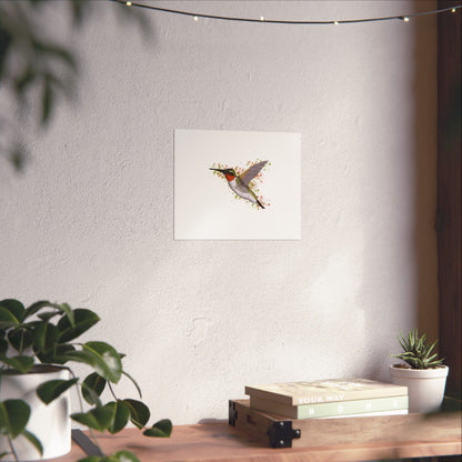 Hummingbird Bird Artwork Matte Poster