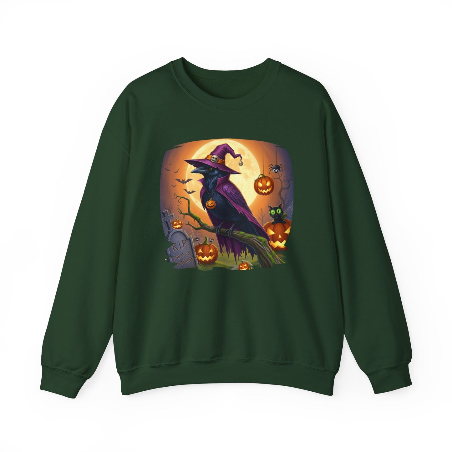 Raven Crow Halloween Bird Sweatshirt - Spooky Halloween Costume for Bird Lovers