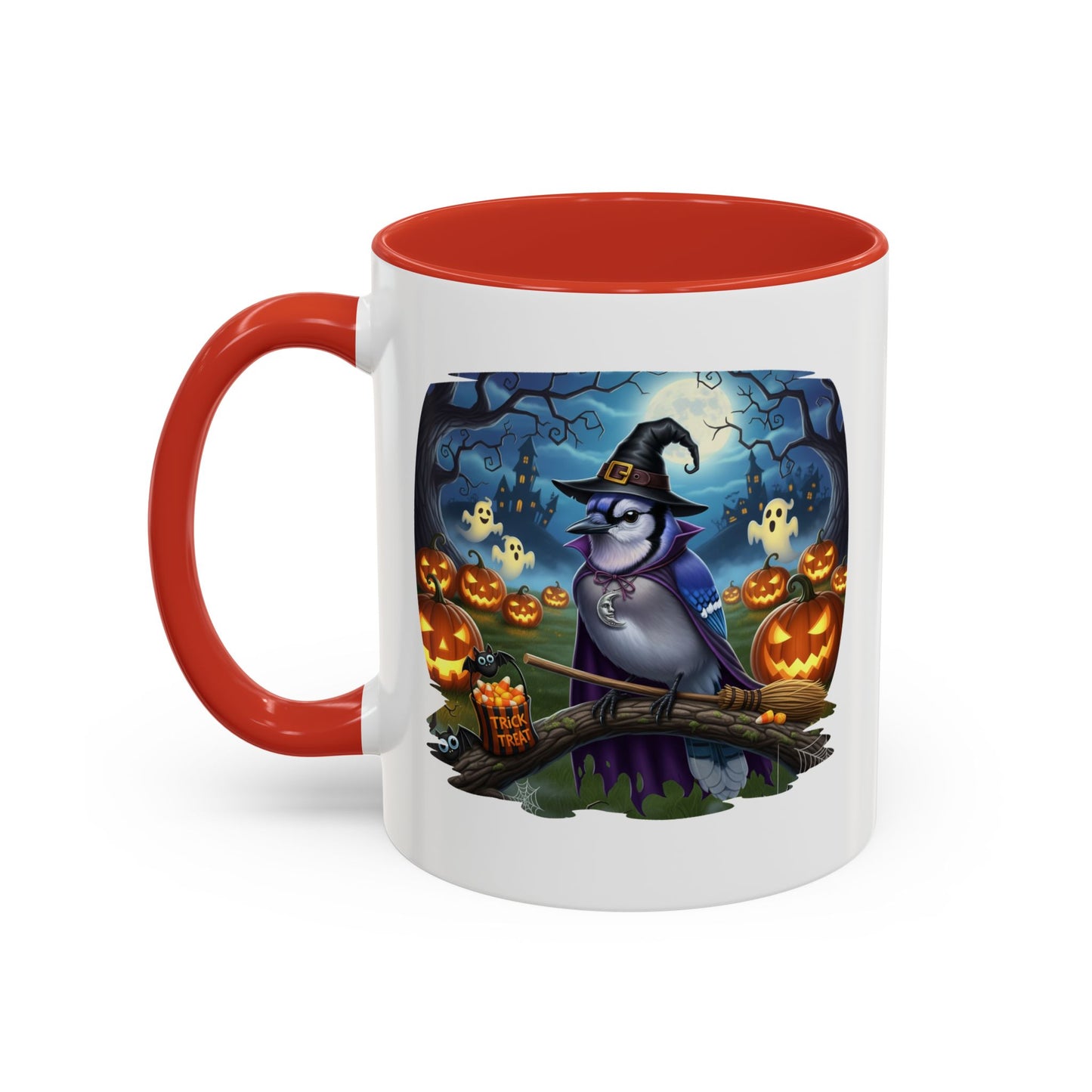 Blue Jay Halloween Bird Mug - Spooky Bird Lover Gift
