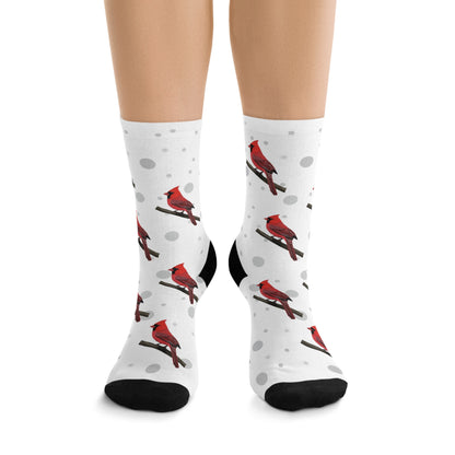 Cardinal Socks White Bird Socks for Bird Lovers One Size