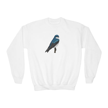 Tree Swallow Bird Birdwatching Youth Crewneck Sweatshirt