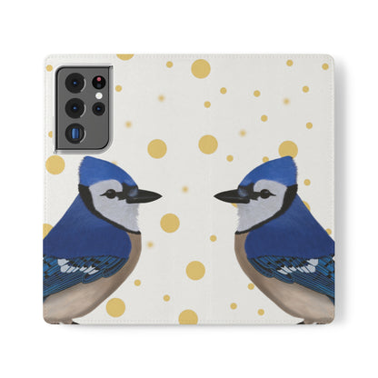 Blue Jay Bird Art Phone Flip Case