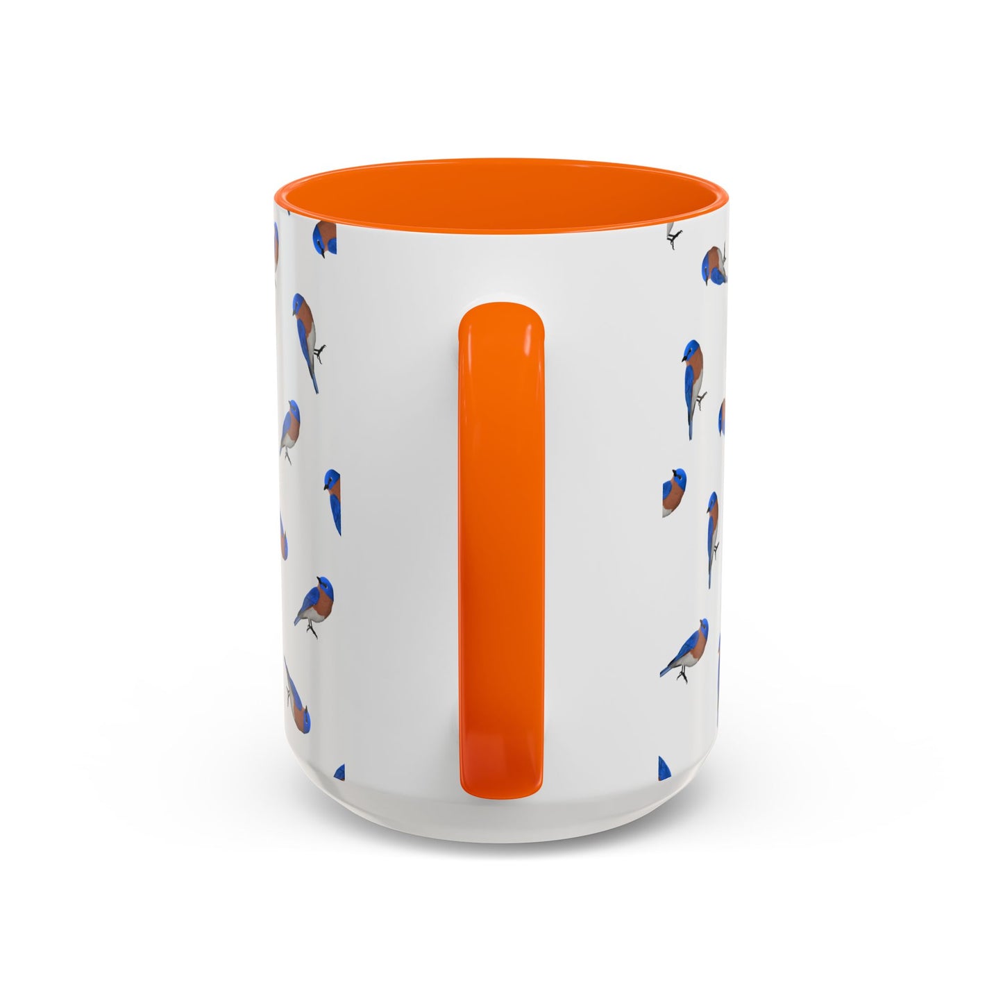 Bluebird All-Over Pattern Accent Mug | Colorful Bird Lover Gift for Birdwatchers