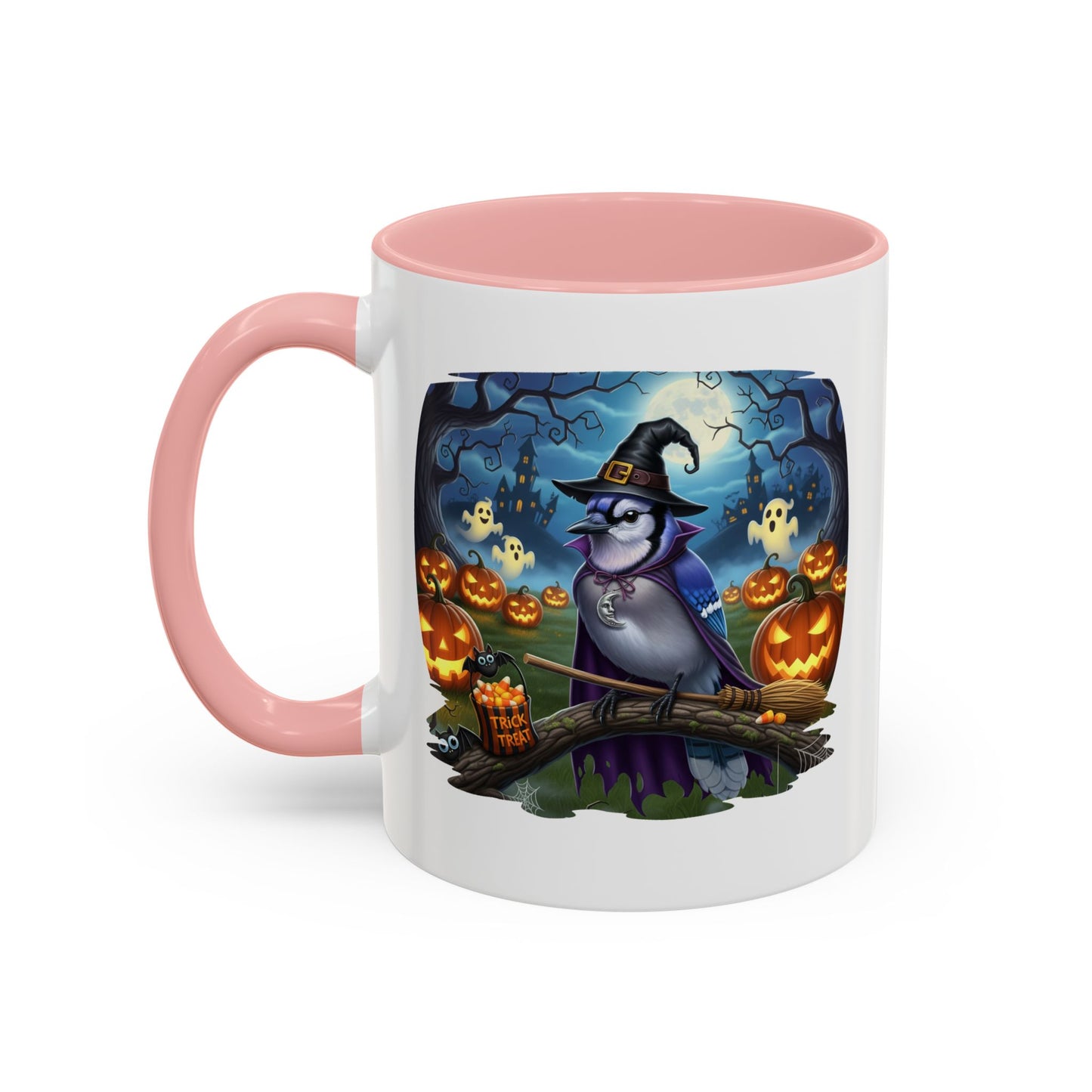 Blue Jay Halloween Bird Mug - Spooky Bird Lover Gift