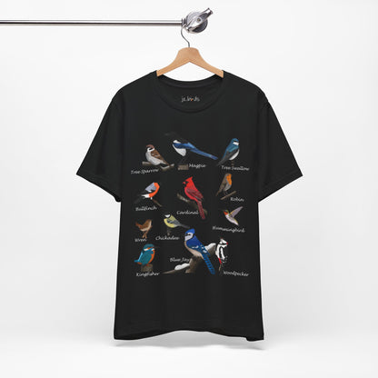 Garden Birds Blue Jay Cardinal Robin Chickadee Birding & Birdwatching Bird T-Shirt