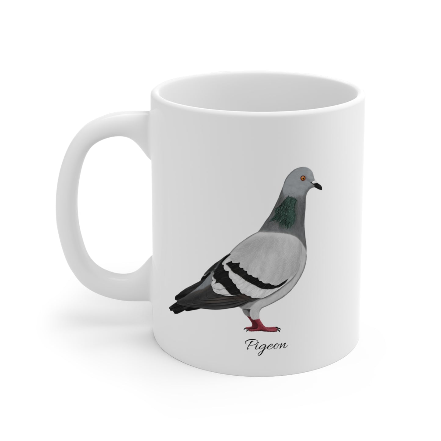 Pigeon Bird Ceramic Mug Birdwatcher White