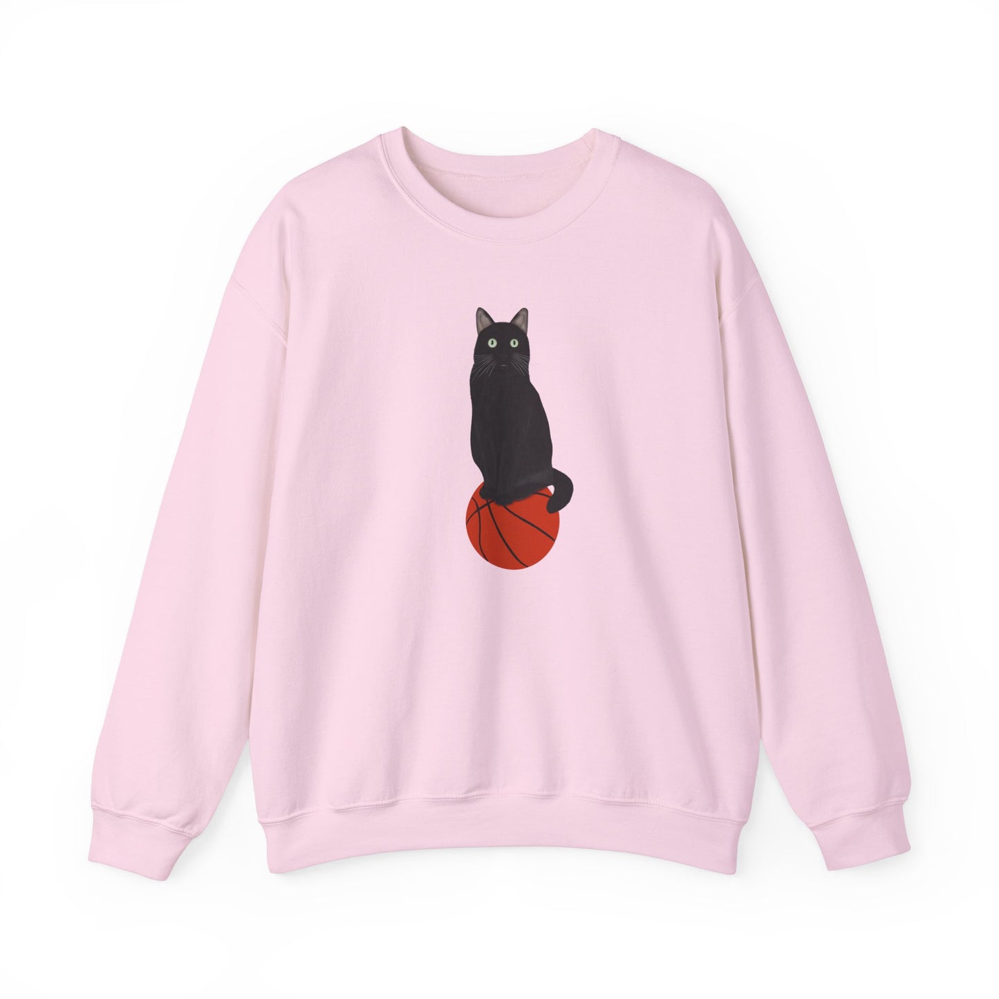 Black Cat with Basketball Cat Lover Sweatshirt