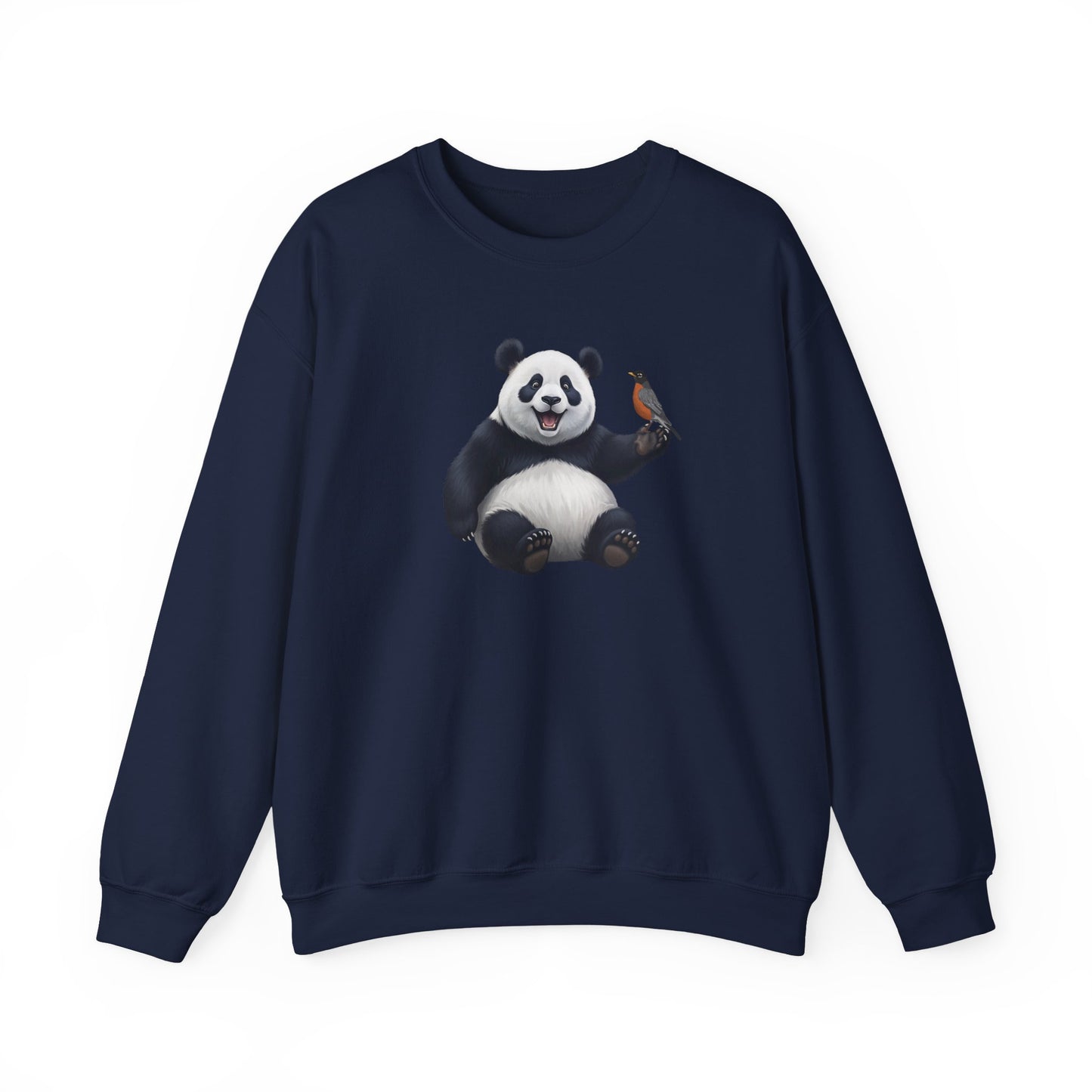Panda Bear with an American Robin Sweatshirt Bird & Animal Lover