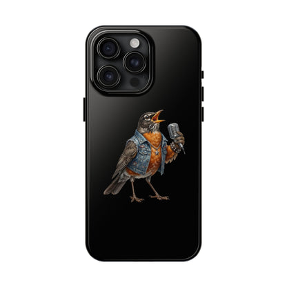 American Robin Singing iPhone Case – Premium Tough Phone Cover Black
