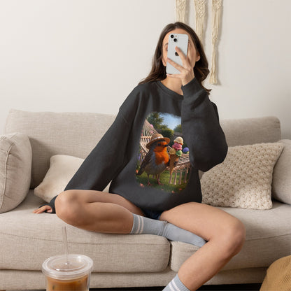 Robin Rosi Ice Cream Garden Premium Sweatshirt for Bird Lovers