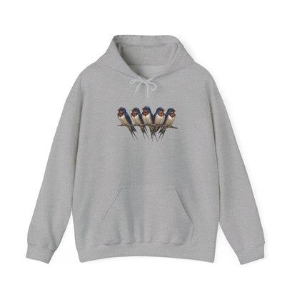 Barn Swallows on a Branch Hoodie Bird Lover & Bird Watcher | Unisex Sweater | Gift for Bird Lovers