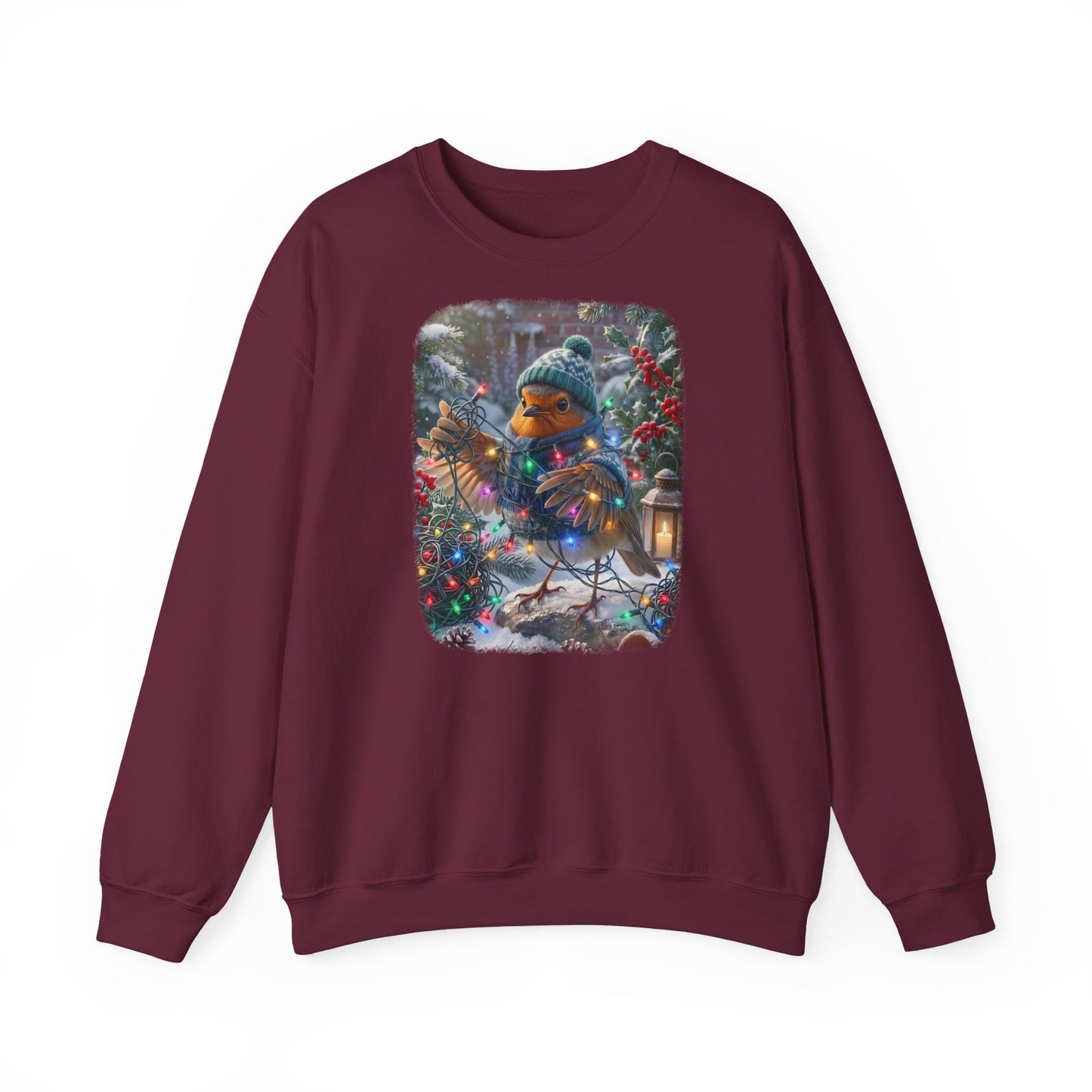 Premium Sweatshirt Rosi Rotkehlchen und die Lichterkette