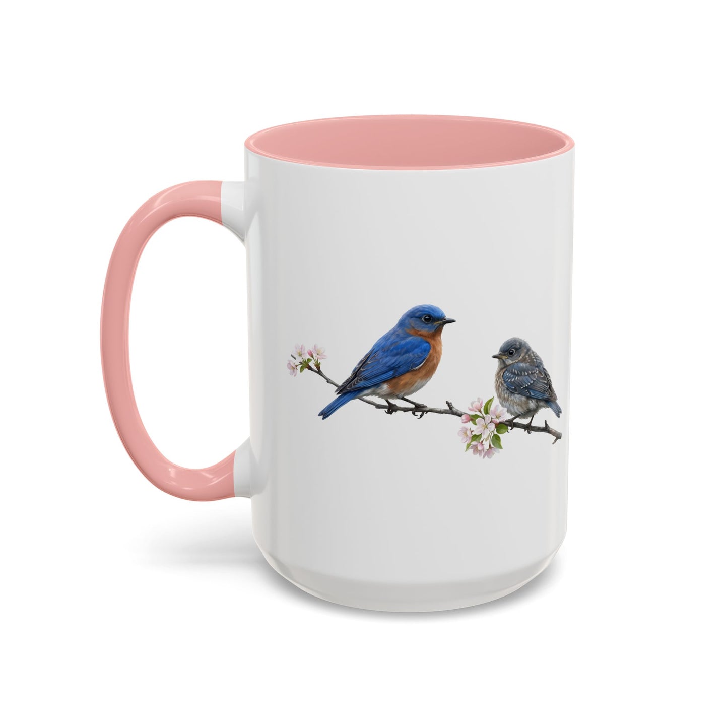Eastern Bluebird & Fledgling Two-Tone Mug | Spring Bird Lover Gift