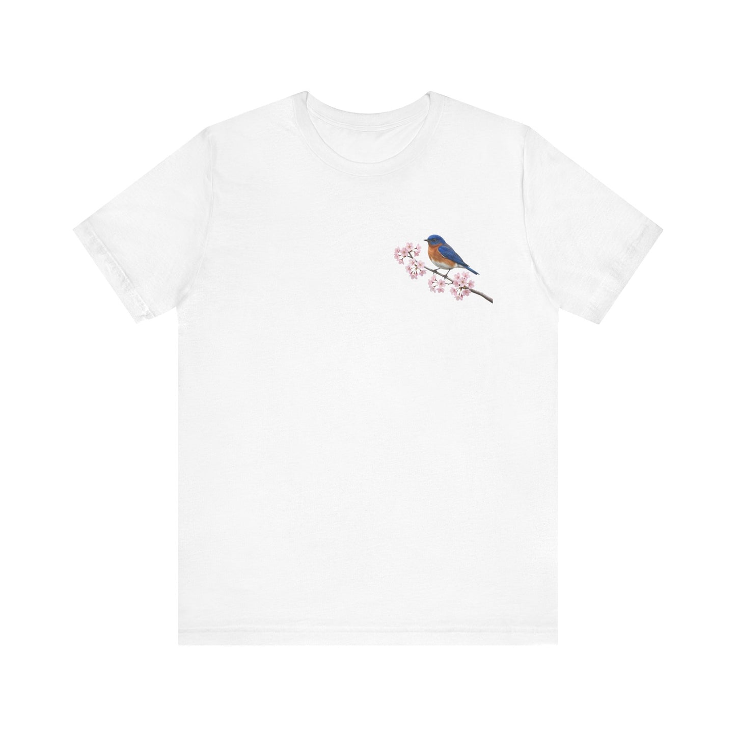 Bluebird Cherry Blossom T-Shirt | Floral Spring Tee for Bird Lovers