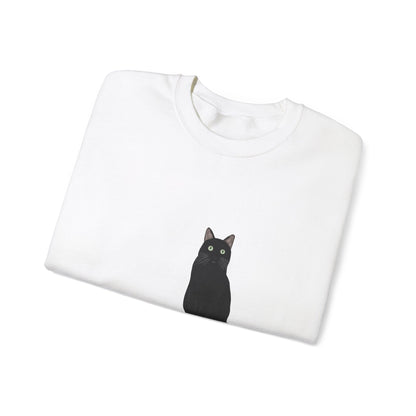 Black Cat with Heart Cat Lover Valentine's Day Sweatshirt