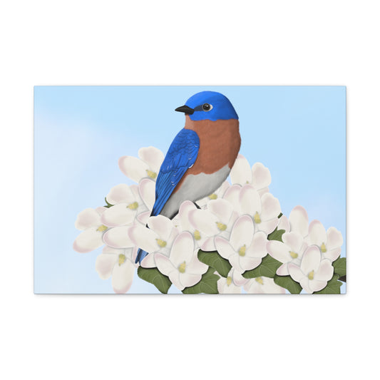 bluebird bird canvas gallery wrap