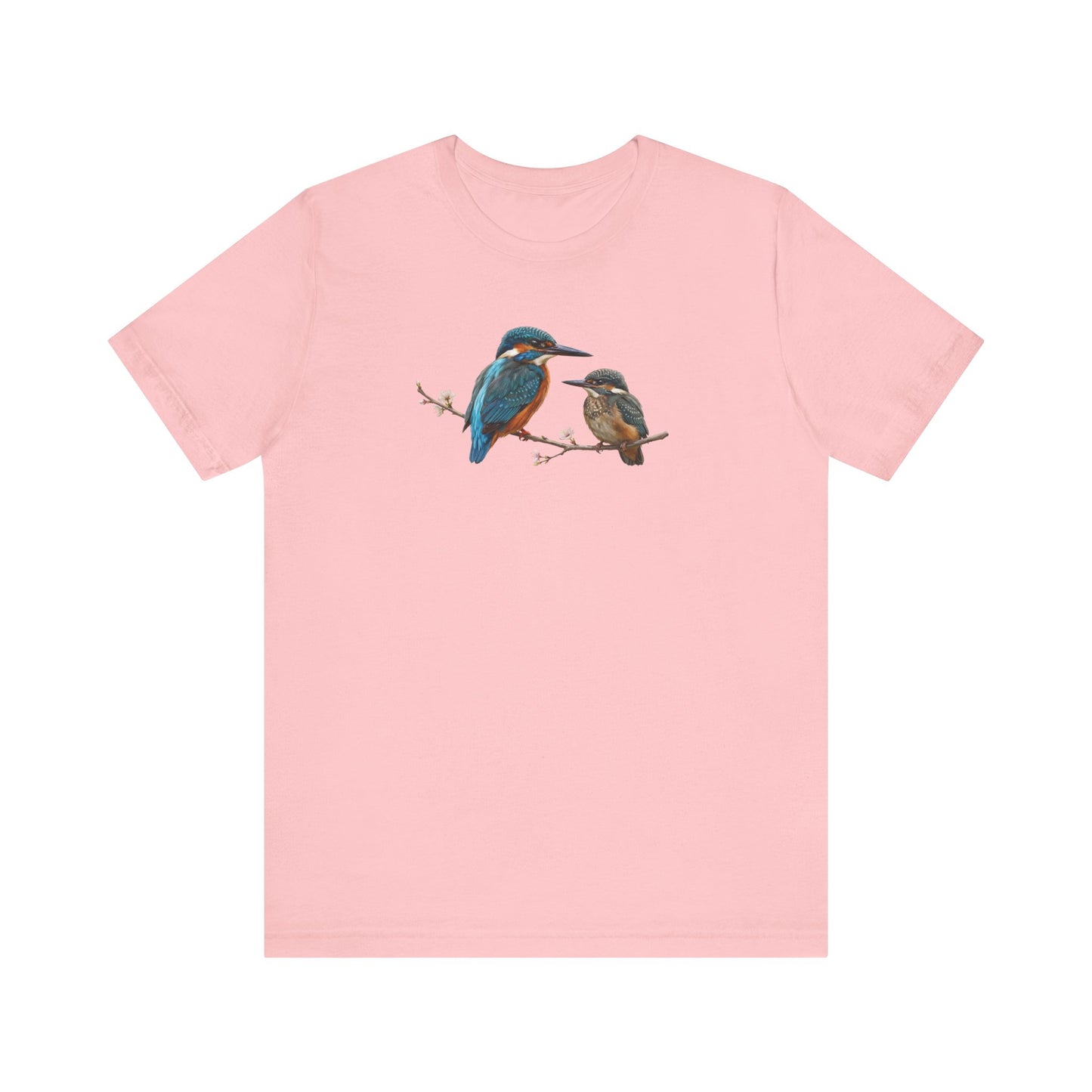 Kingfisher & Fledgling T-Shirt | Spring Blossoms Unisex Graphic Tee