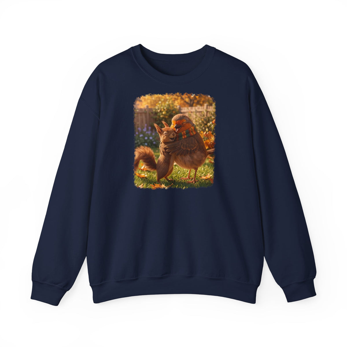 Premium Sweatshirt Rosi Rotkehlchen & Eichhörnchen | Pullover für Vogelfreunde
