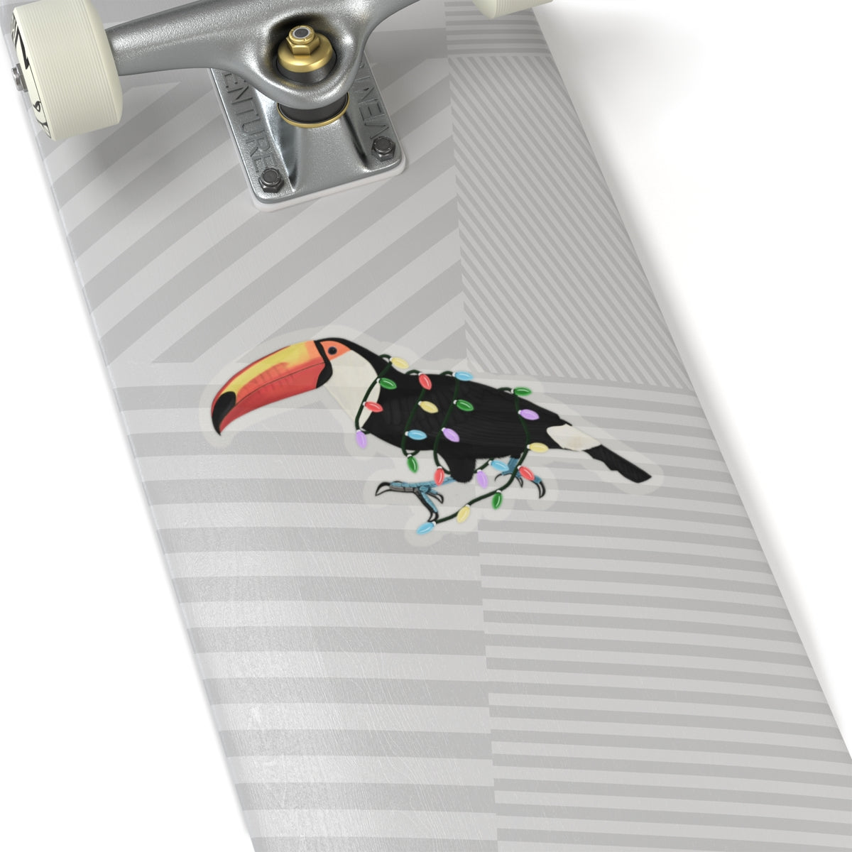 Toucan with Fairy Lights and Santa Claus Hat Christmas Bird Sticker