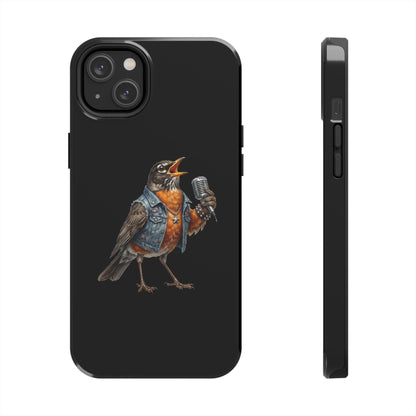 American Robin Singing iPhone Case – Premium Tough Phone Cover Black