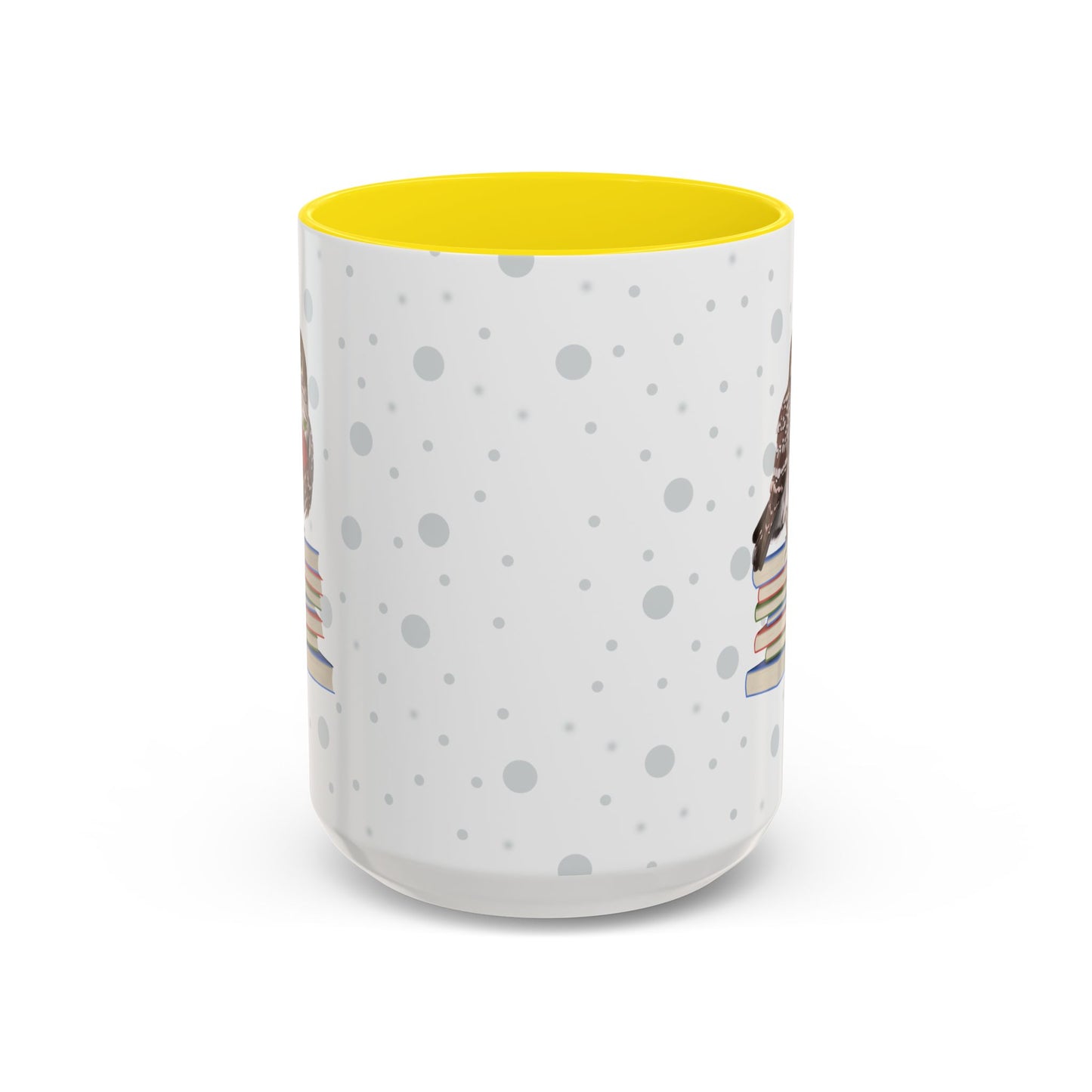 Cute Owl on Books Teacher Mug – Two-Tone Classroom Coffee Cup