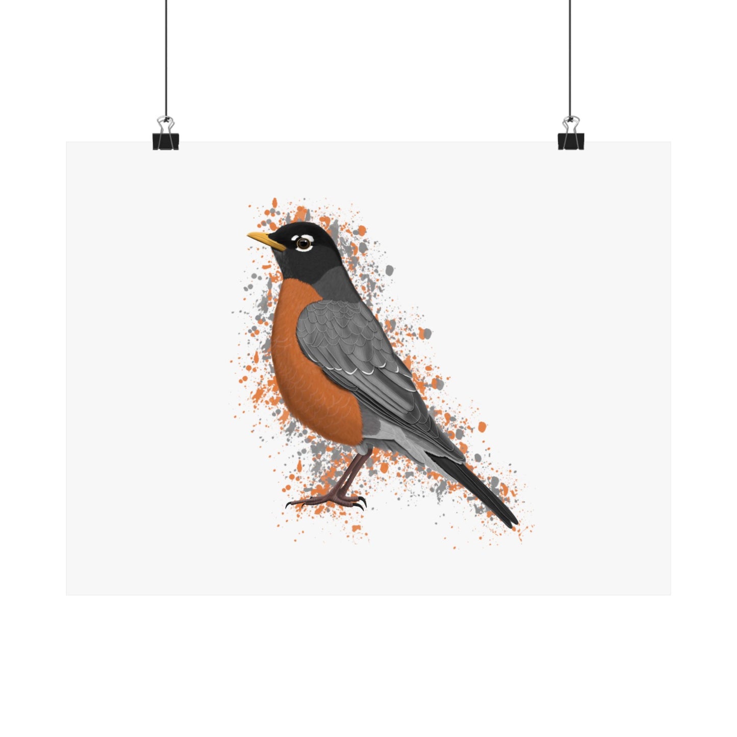 American Robin Bird Artwork Matte Poster