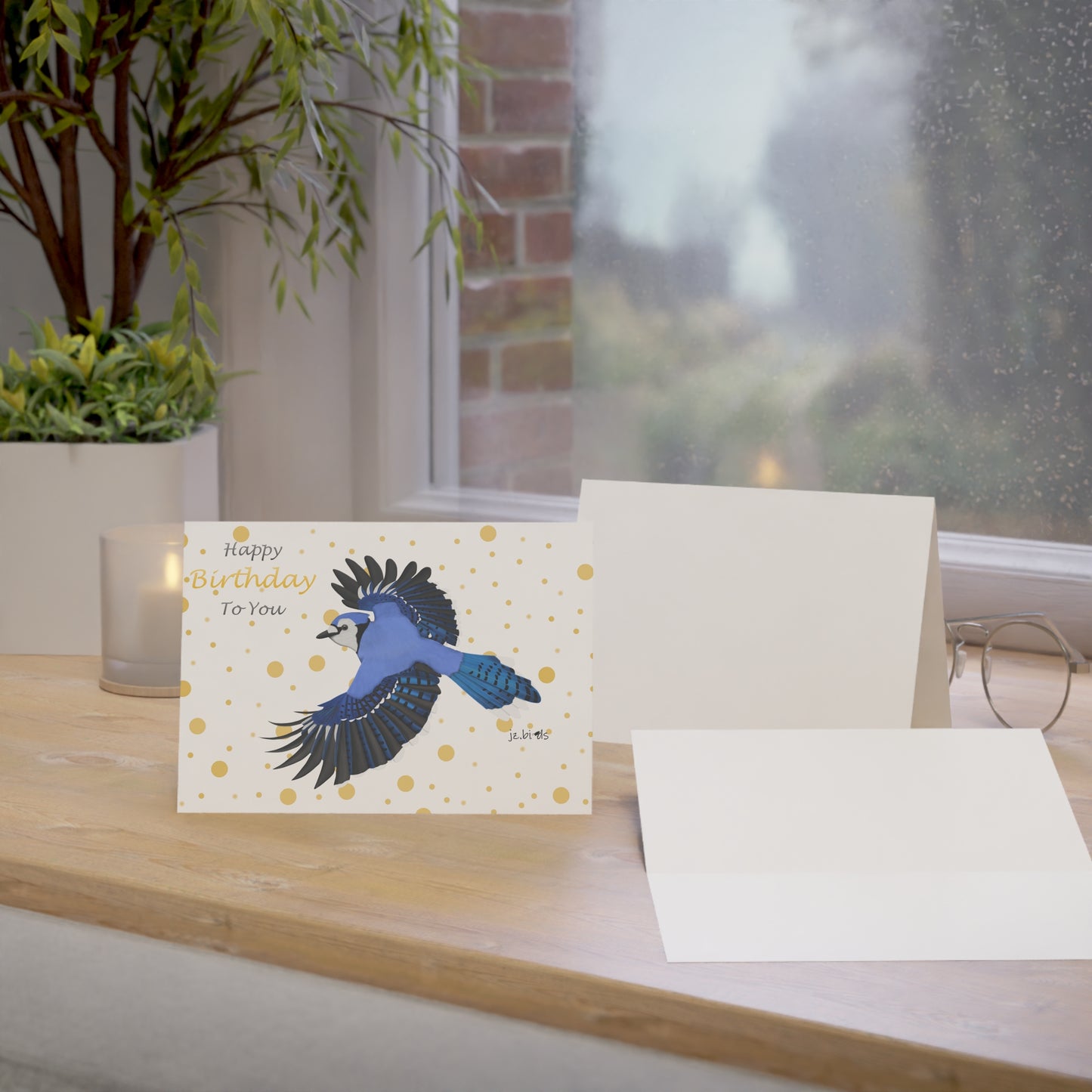 Blue Jay Birthday Cards – Card – Premium Matte Bird Greeting