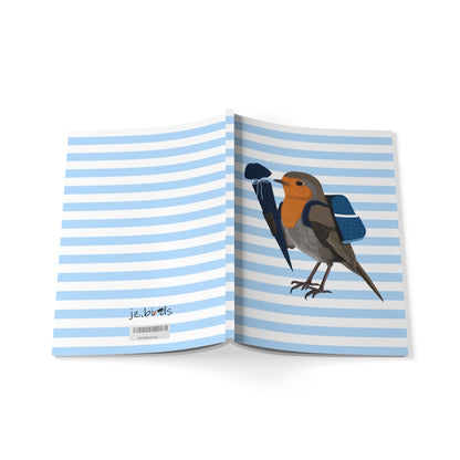 Rotkehlchen Notizbuch Geschenk zur Einschulung  A5 Softcover 150 Seiten Liniert