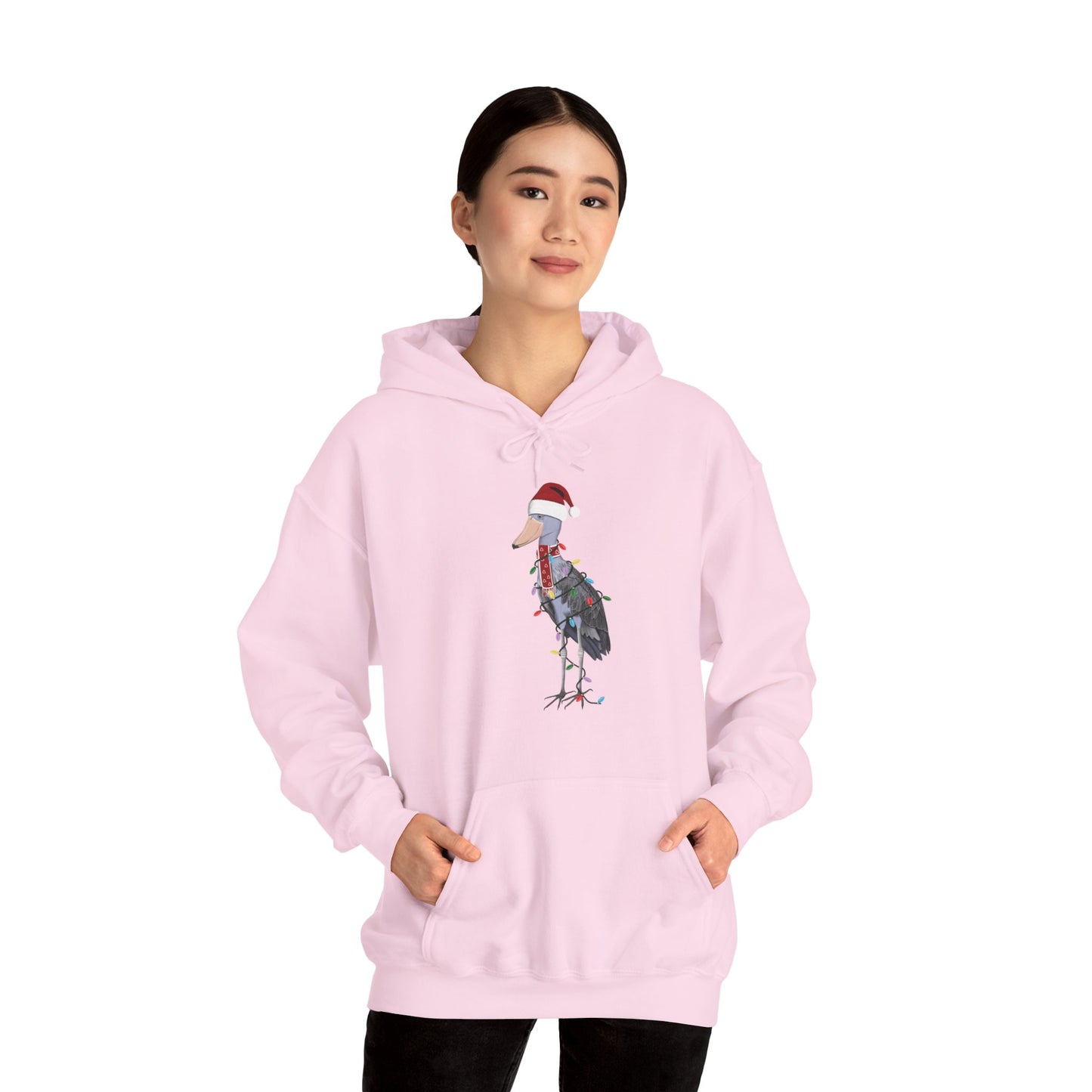 Shoebill with Fairy Lights Christmas Bird Hoodie