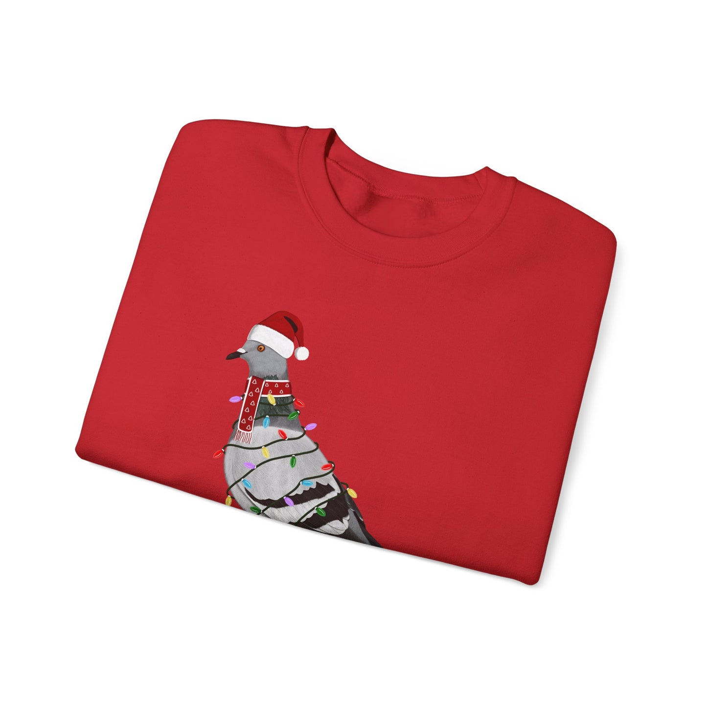 Pigeon with Fairy Lights Santa Claus Christmas Bird Sweatshirt