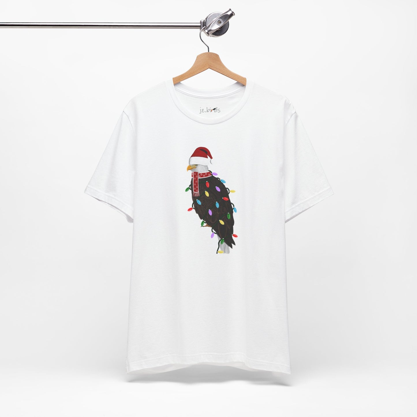 Bald Eagle with Fairy Lights Christmas Bird T-Shirt