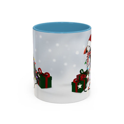 Puffin with Christmas Hat and Scarf Snow Bird Coffee Mug