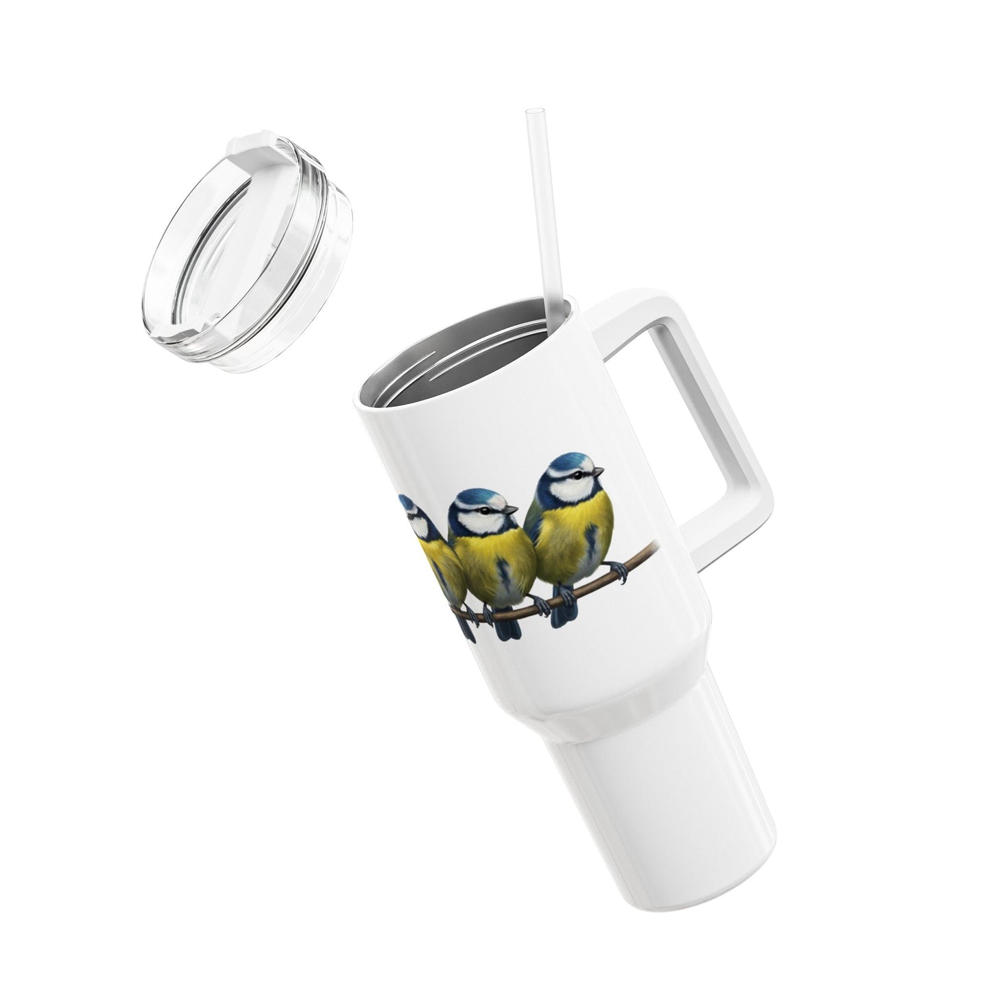 Blaumeise Thermo-Tumbler 40oz (1,2L) – Edelstahl Isolierbecher für Vogelbeobachter