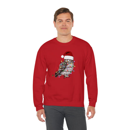 Owl with Fairy Lights Santa Claus Christmas Bird Sweatshirt