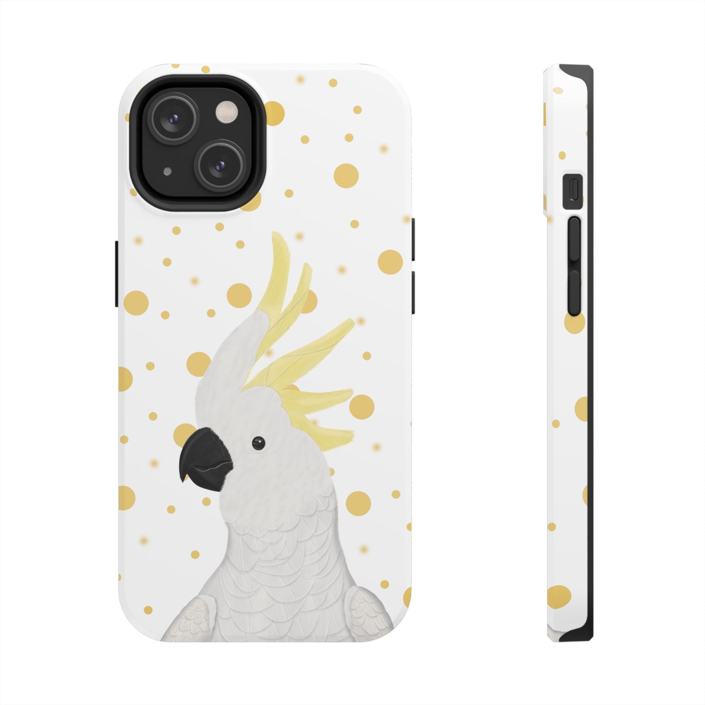 Cockatoo Bird Art Tough Phone Case White