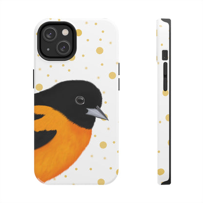 Baltimore Oriole Bird Art Tough Phone Case White