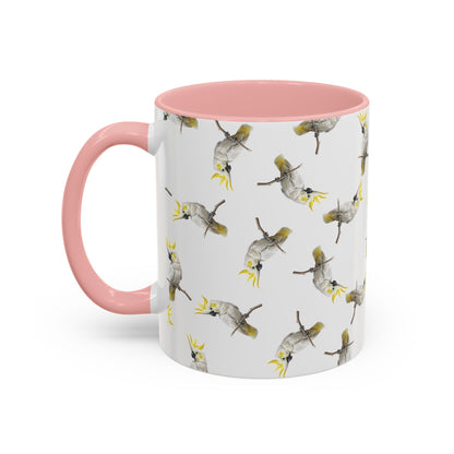 Kakadu Tasse mit Streumuster | Vogelmotiv Kaffeebecher für Vogelbeobachter & Naturfreunde