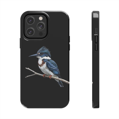 Belted Kingfisher iPhone Case – Premium Tough Phone Cover Black
