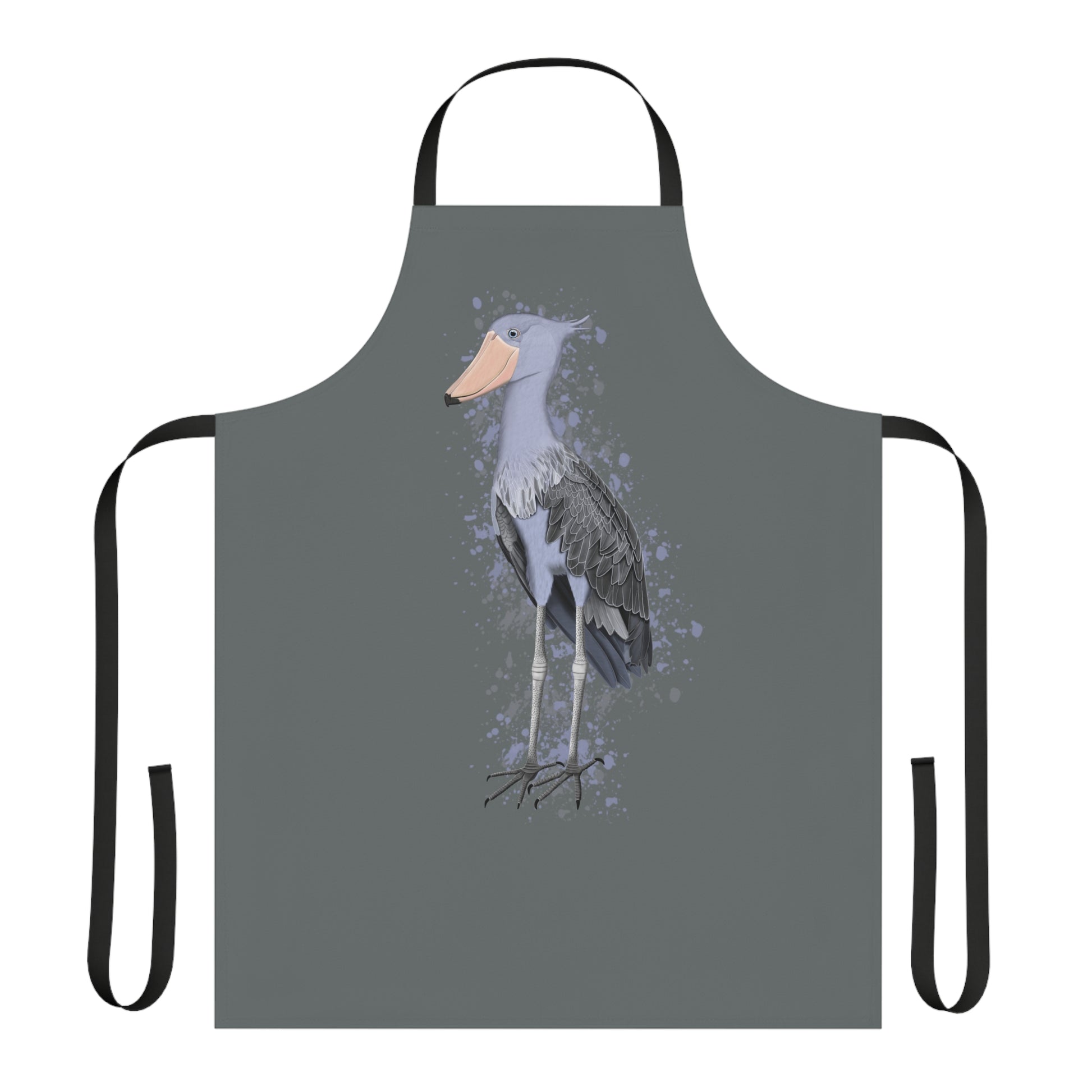Shoebill Bird Art Apron Dark Grey