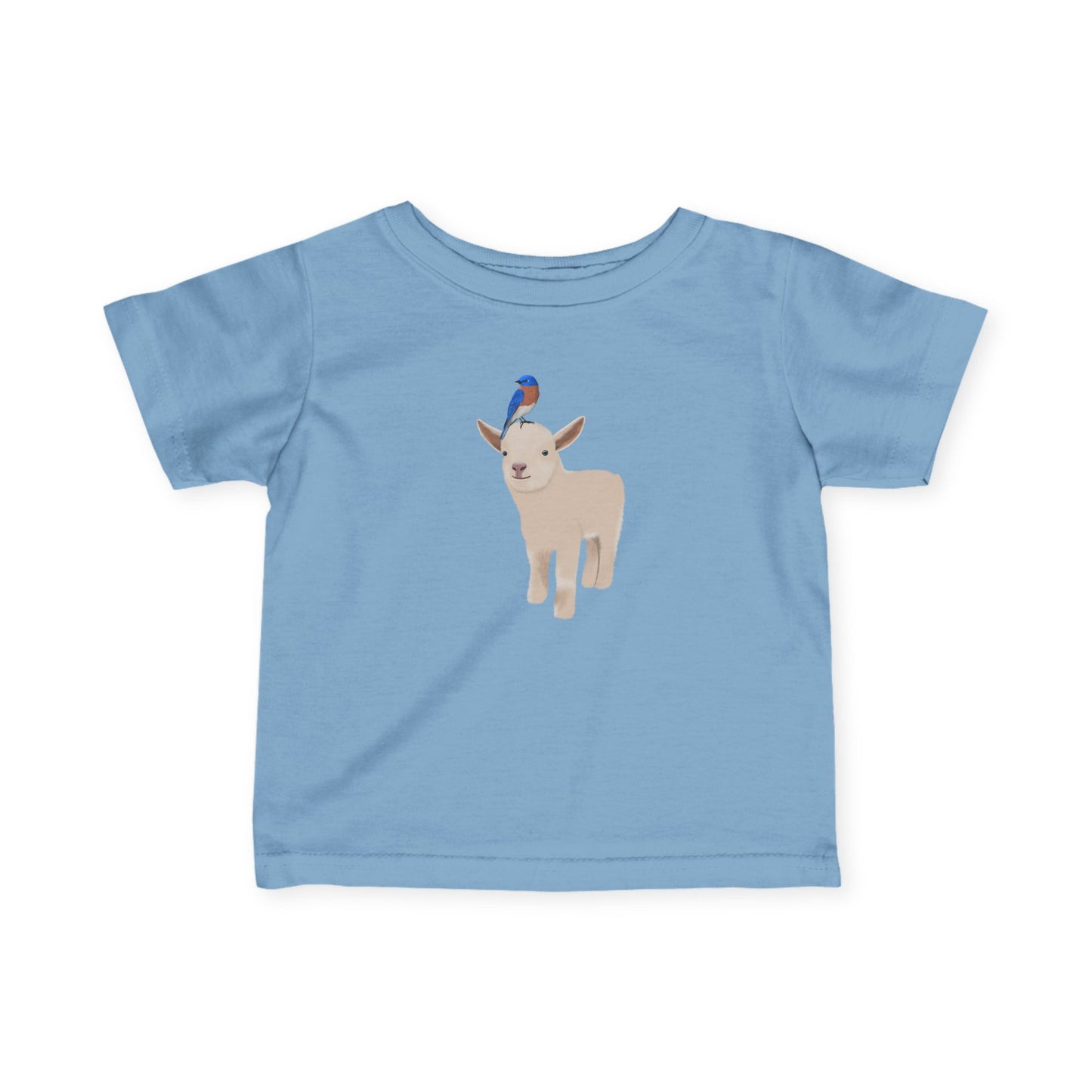 Cute Little Lamb with Bluebird Bird Baby & Toddler T-Shirt