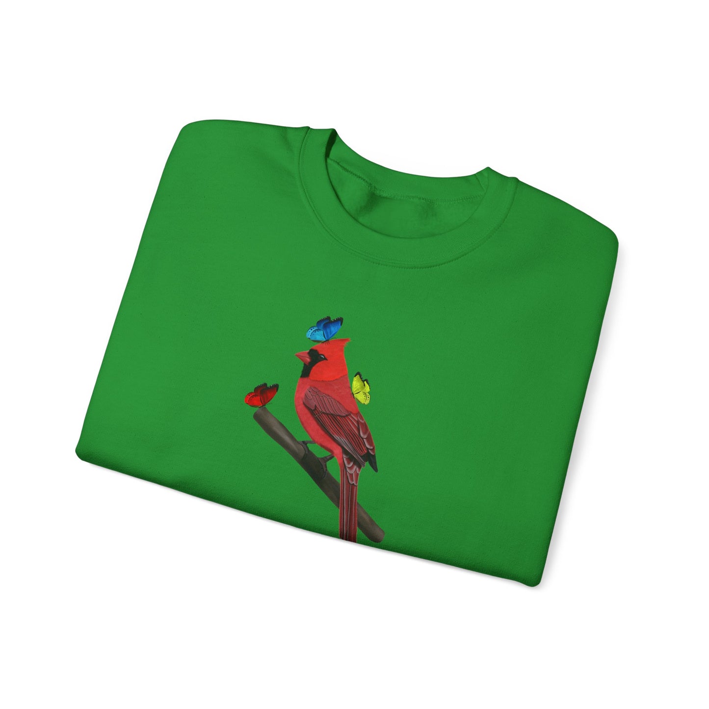 Cardinal with Butterflies Bird Birding & Birdwatching Sweatshirt