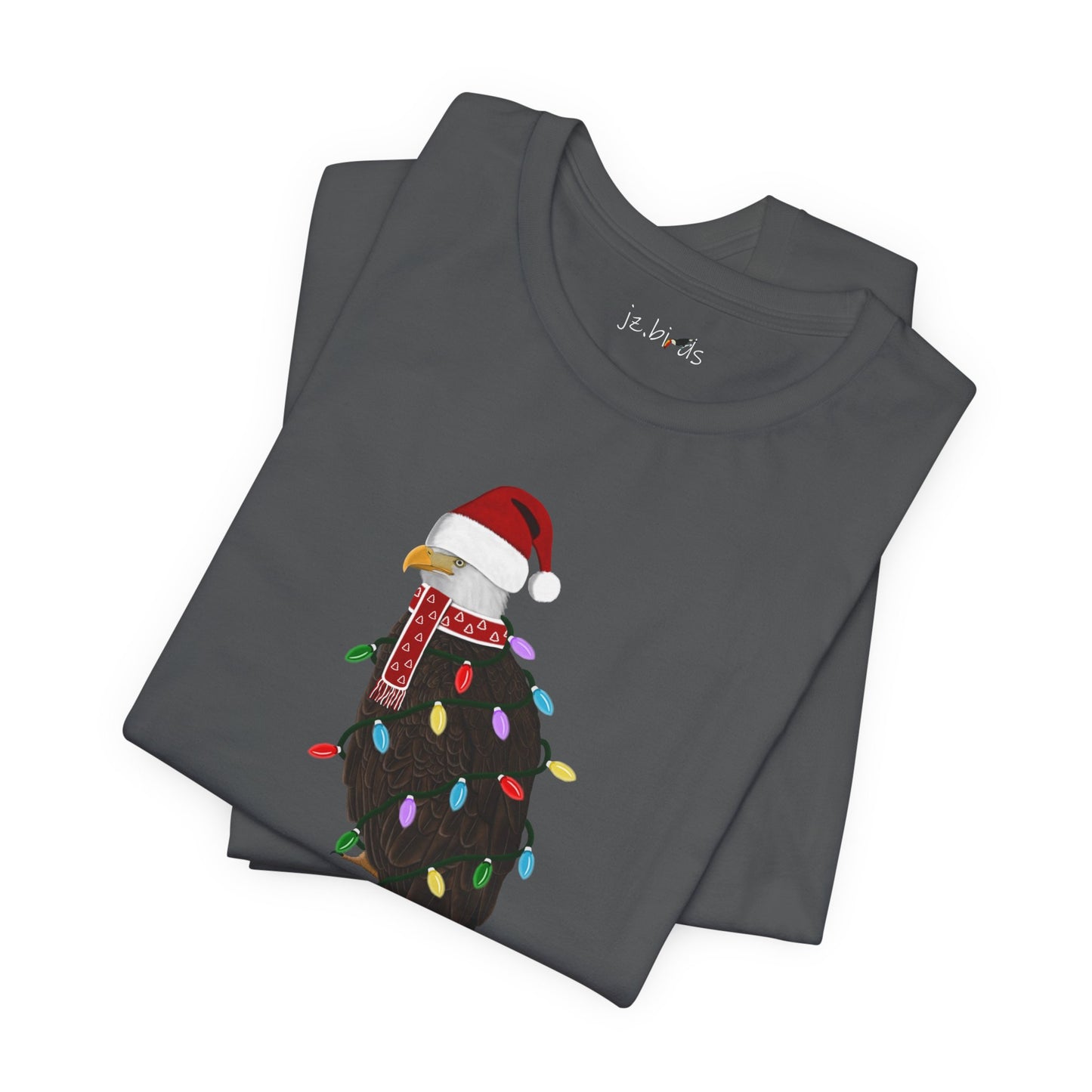 Bald Eagle with Fairy Lights Christmas Bird T-Shirt